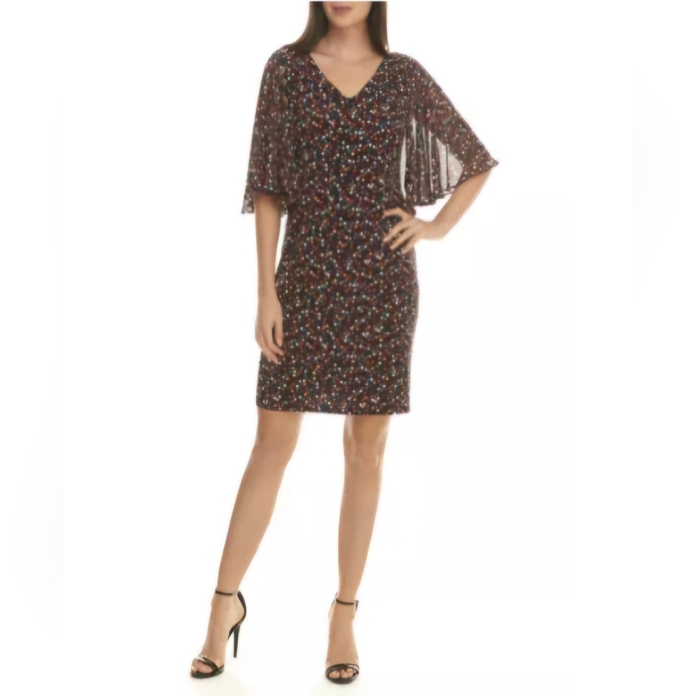 Ivy Road Flutter Elbow Sleeve Dot Dress